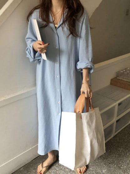 Chic Loose Long Shirt Dress