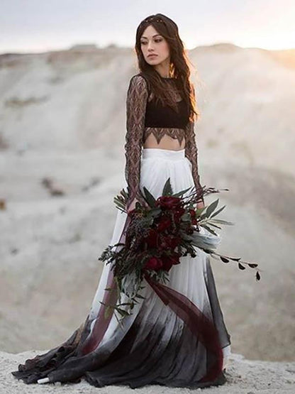 Gradient Tie-dyed Elastic Waist Skirt Bottoms