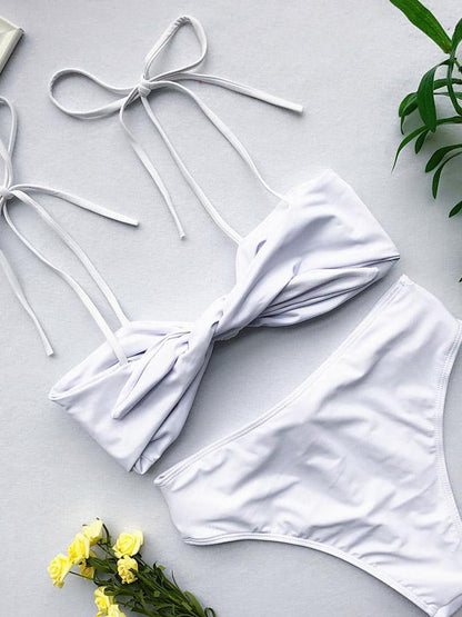 Twist Knotted Strapped Bikini Swimsuit