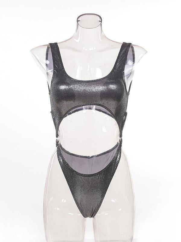 Tasseled Metal Ring Siamese Swimwear