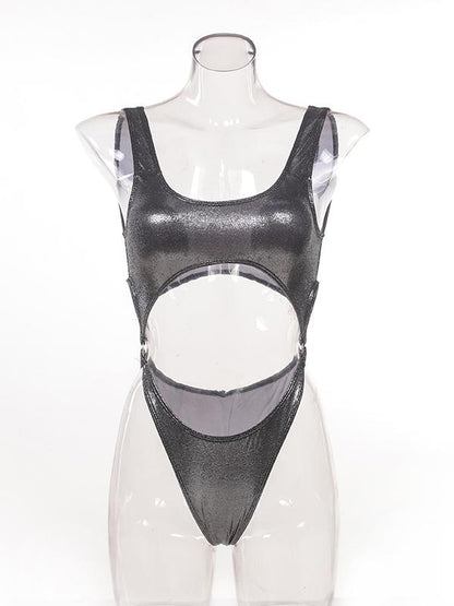 Tasseled Metal Ring Siamese Swimwear