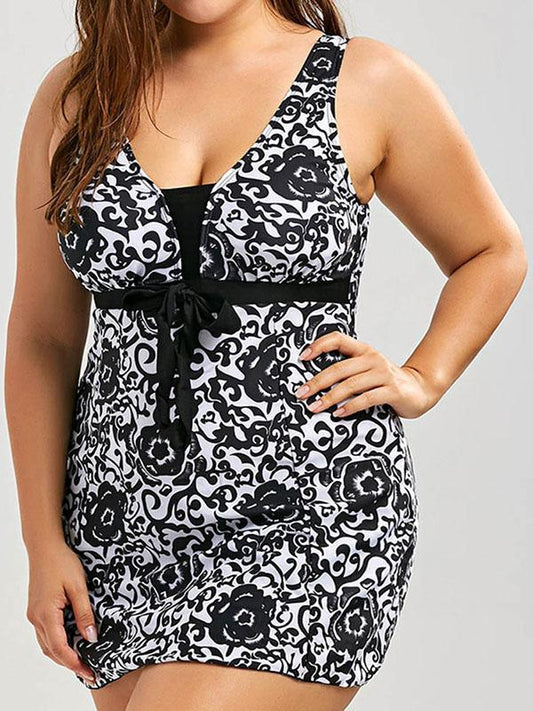 Plus Size Bowknot Tankini Swimsuit