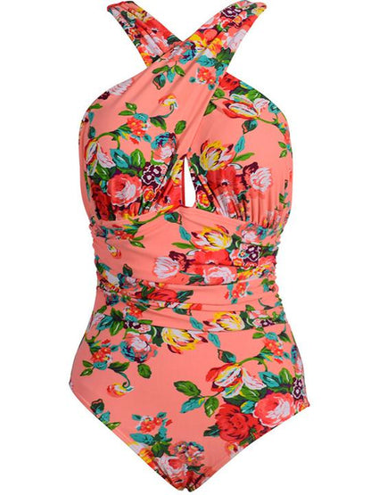 High Waisted Printed Plus Size Swimwear