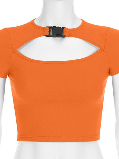 Buckle Wrap Crop Tees