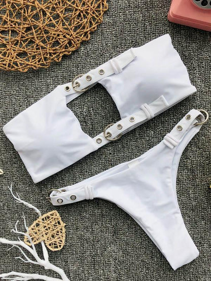 Adjustable Buckle Bikinis Swimwear
