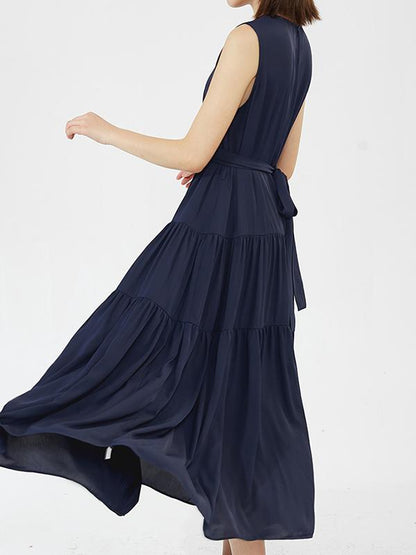 Casual Round-neck Sleeveless Long Dress