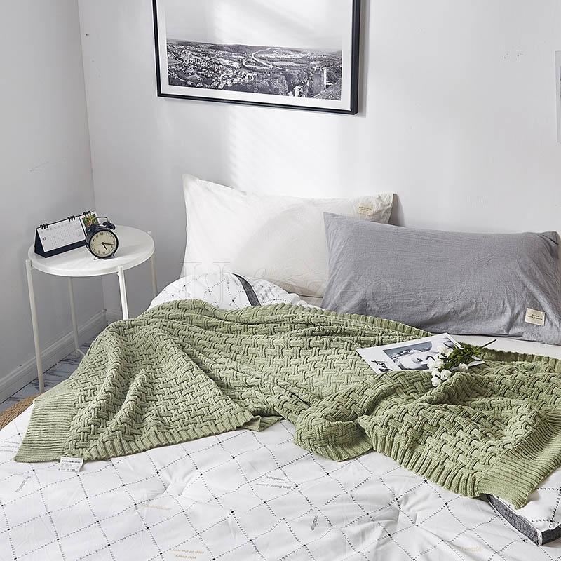 Solid Crochet Knit Blankets