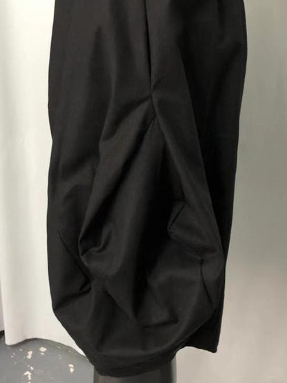 Loose Simple Black Split-joint Casual Pants