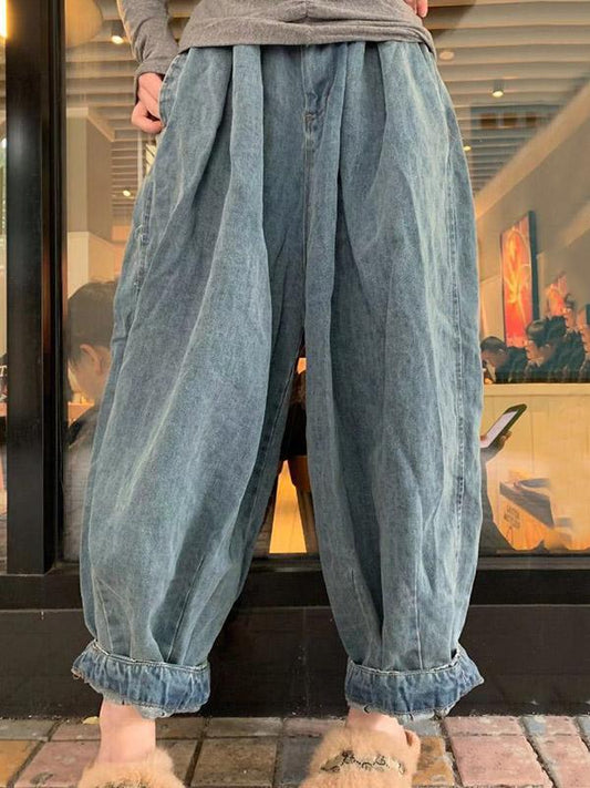 Loose Wide-leg Jean Harem Pants