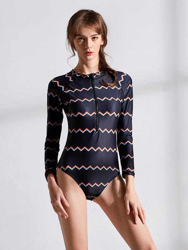 Black Racked Pattern Printed Wetsuit