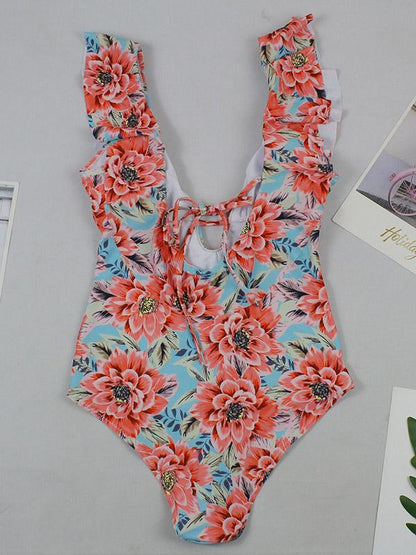 Falbala Printed One-piece Swimwear