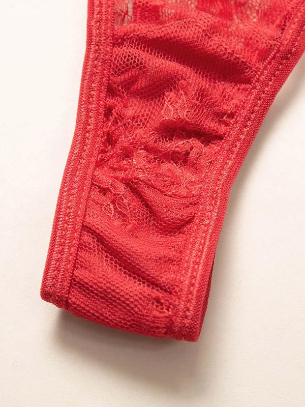 Eyelash Lace Underwired Split Sexy Lingerie