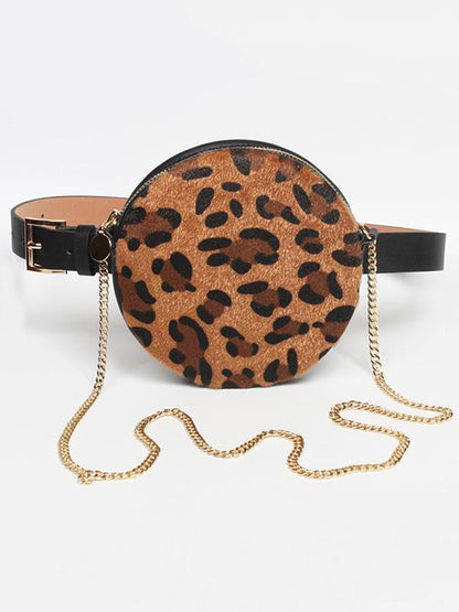 Leopard Circle Belt With Bag
