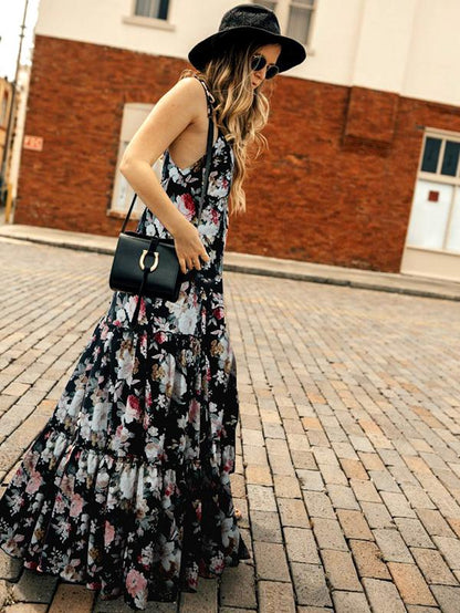 Backless Split-joint Bohemia Dress