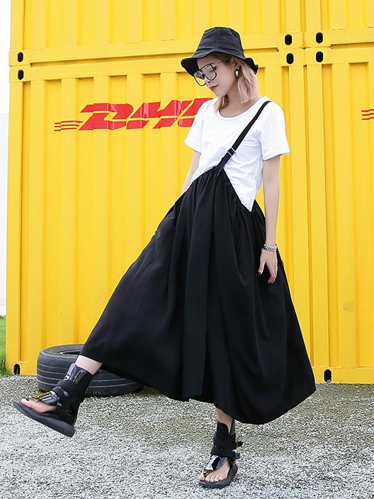 Loose Fashion Designed T-shirt and Skirt Suits