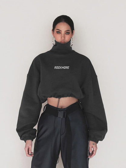 Sports Crop Hoodies&Sweatshirts Tops