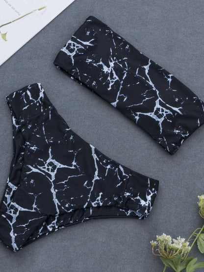 Bandeau Dull Bikinis Swimwear