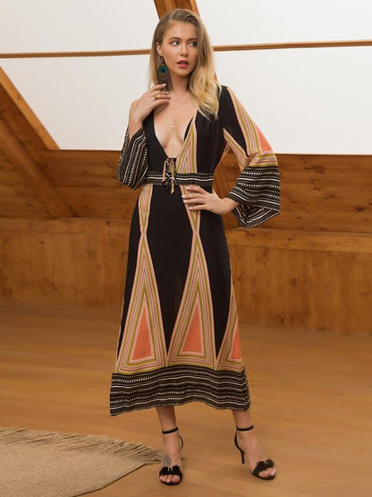 Bohemia Deep V-neck Beach Maxi Dress