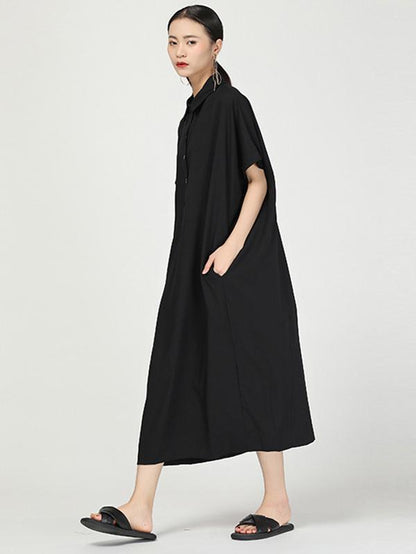 Retro Polo Long Shirt Dress