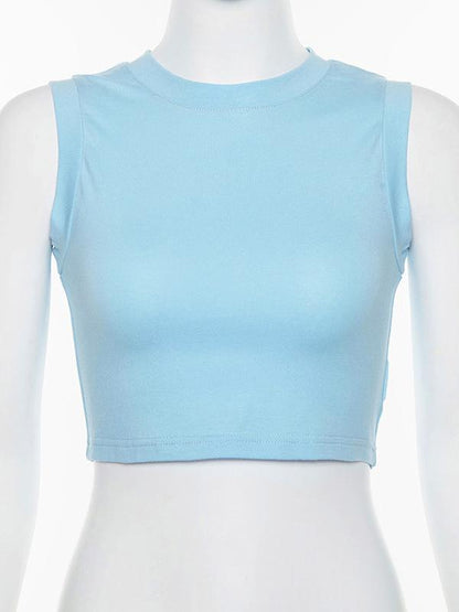 Sleeveless Wrap Solid Tanks