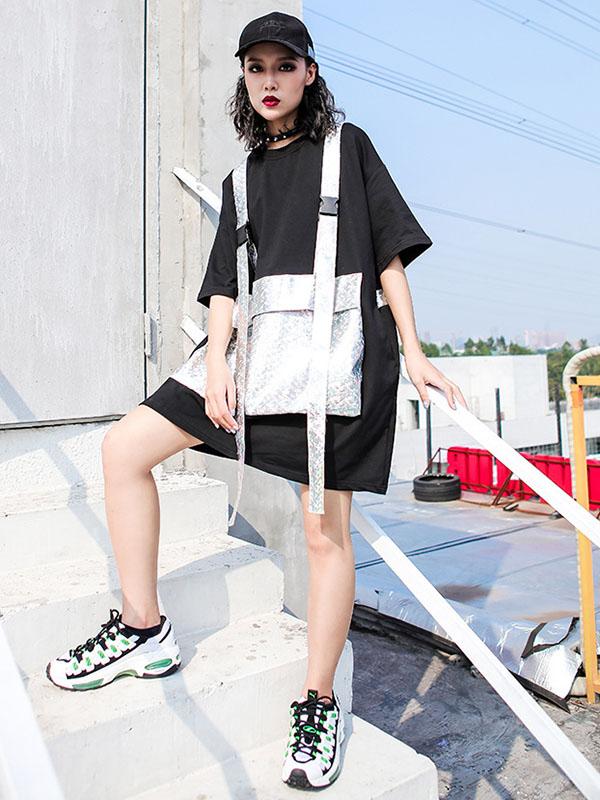 Summer Big Pocket T-Shirt Dress