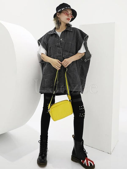 Casual Printed Jean Vest