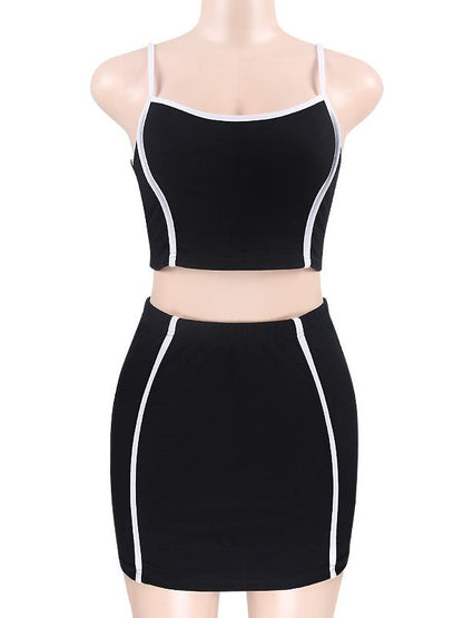 Spaghetti-neck Tank And Skirt Suits