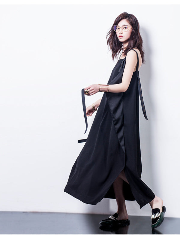ORIGINAL BANDAGE SPLIT-SIDE SPAGHETTI-NECK MAXI DRESS