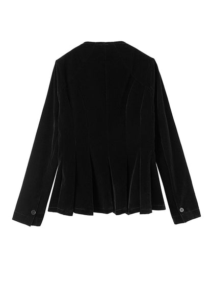 Simple Solid Color Stand Collar Zipper Jacket