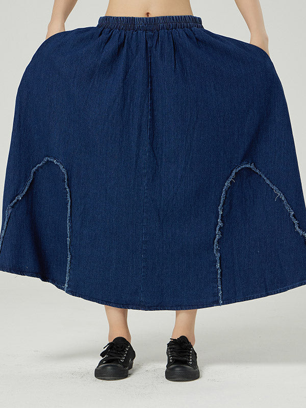 Simple Elasticity Waist Wide Leg Loose Pants