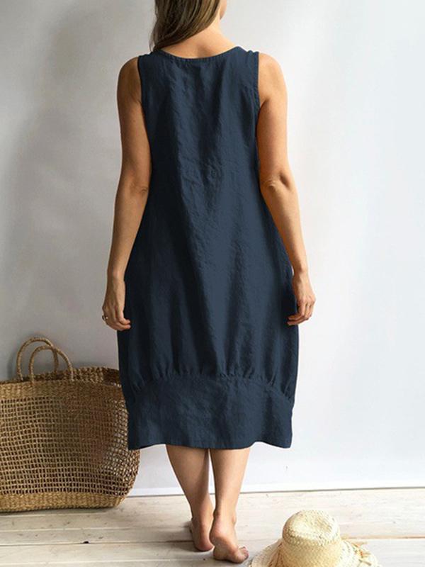 Simple Sleeveless Solid Maxi Dresses