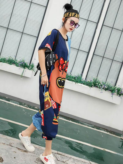 Street Casual Printed Jumpsuits