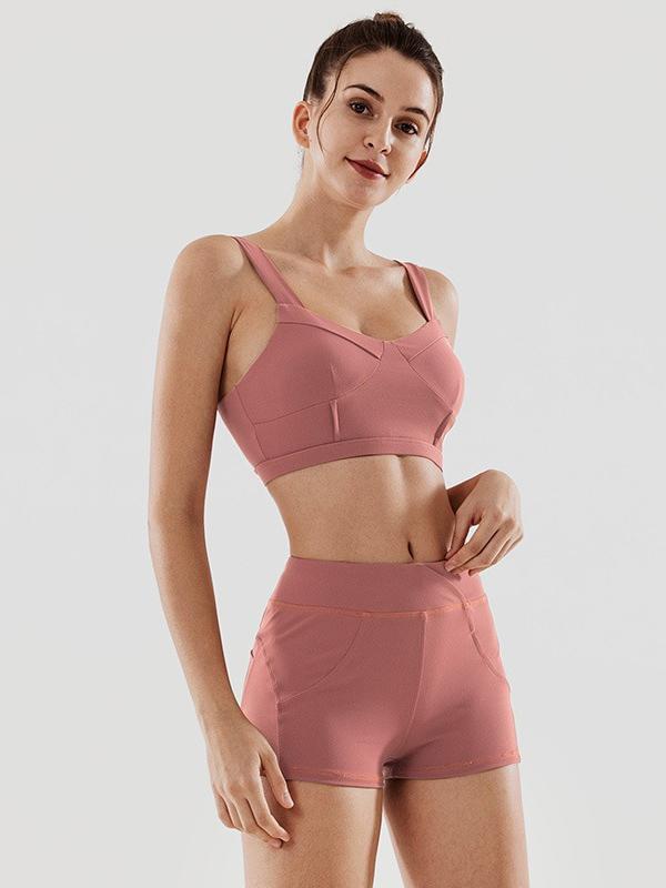 Solid Quick Dry Sports Tanks Shorts Yoga Suits