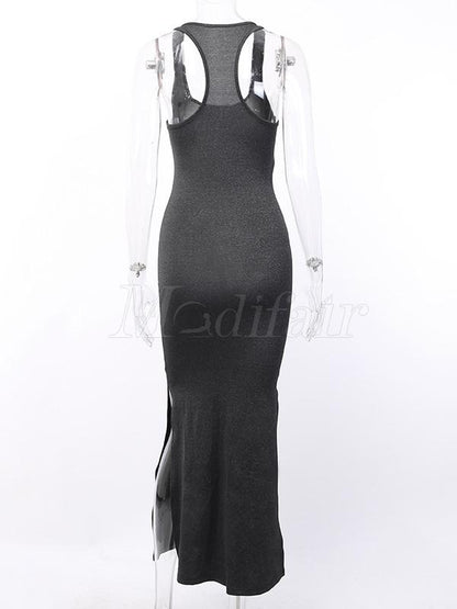 Split-side Bodycon Maxi Dress