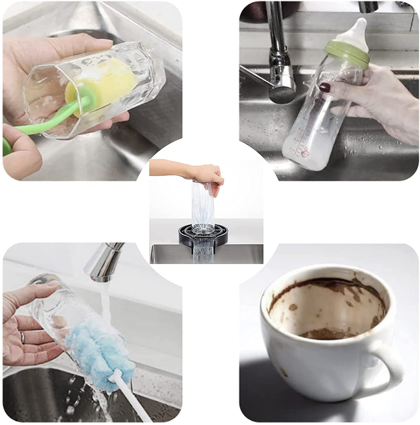 Kitchen Aink Faucet Bottle Washer glass Rinser