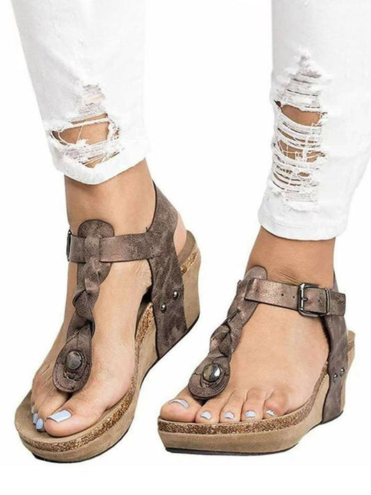 Simple Wedge Heel Sandals Shoes