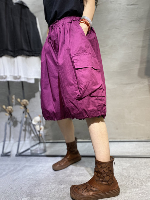 Casual Solid Color Harem Knickerbockers Shorts