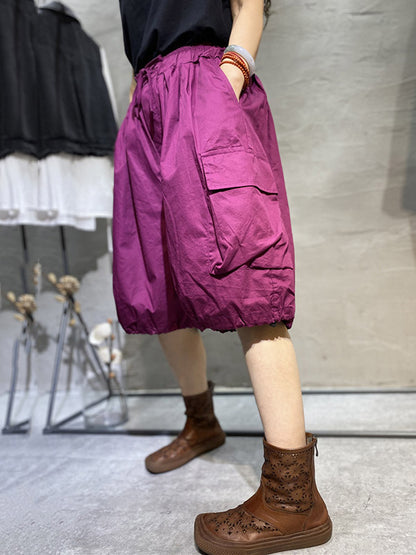 Casual Solid Color Harem Knickerbockers Shorts