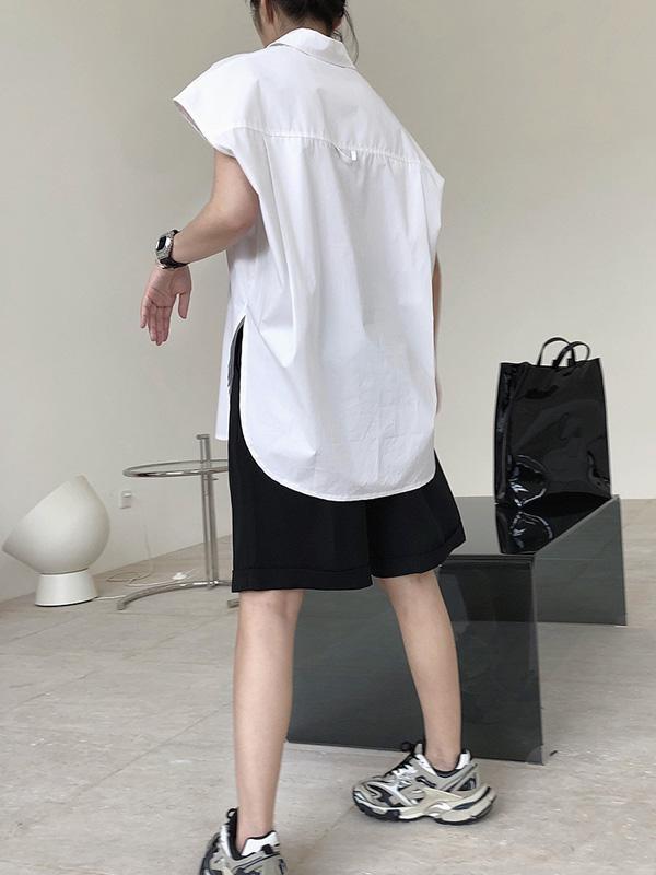 Original Solid Sleeveless Blouses&Shirts Tops