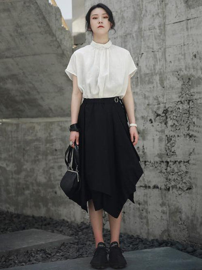 Ruffled Fresh Simple Fiber T-shirt