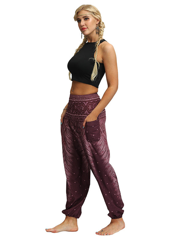Bohemia Loose Printed Elastics Knickerbockers& Yoga Pants