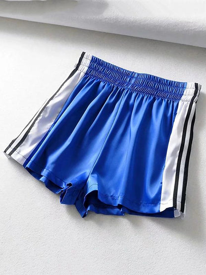 Contrast Trim Button Sport Shorts