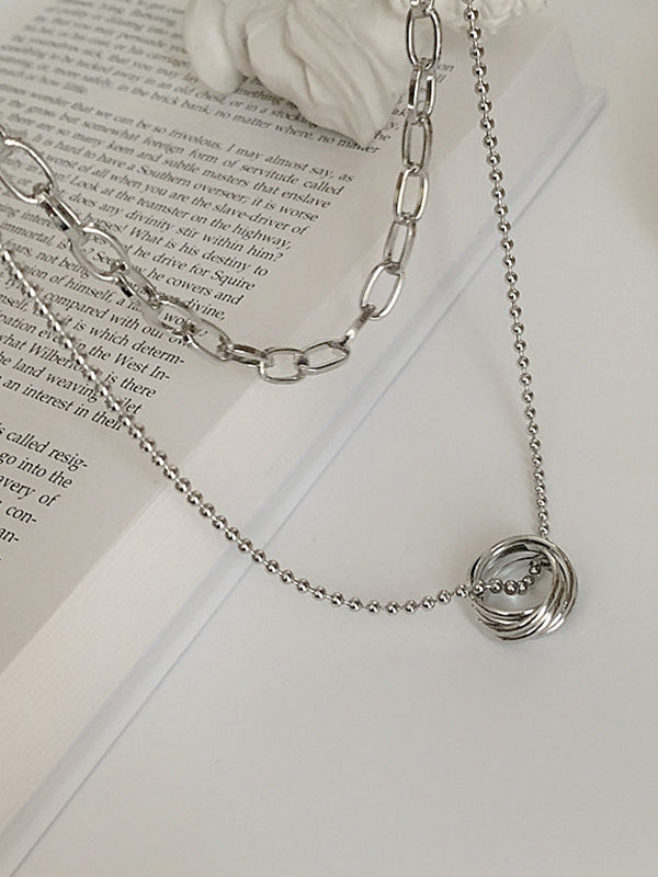 Simple Chic Alloy Double Layer Chains Necklace