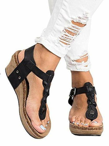 Simple Wedge Heel Sandals Shoes