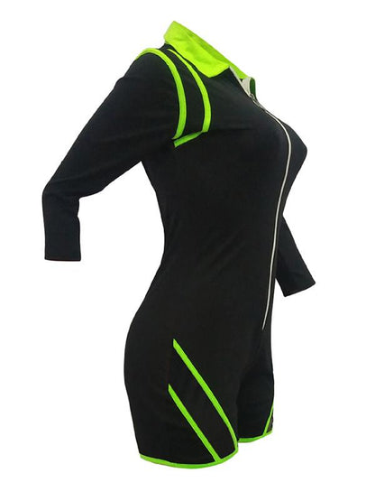Mesh See-through Zipper Jumpsuits