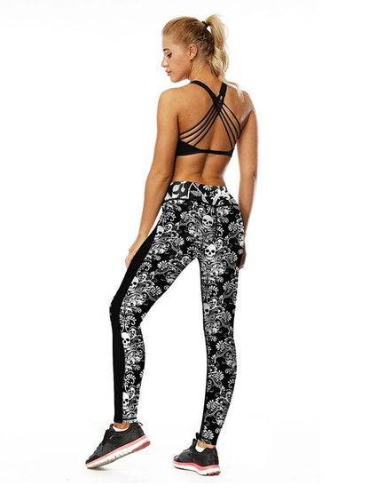 Printed Hollow Sports Leggings