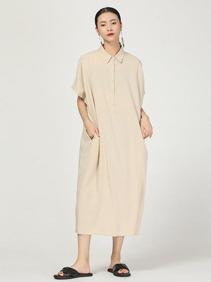 Retro Polo Long Shirt Dress
