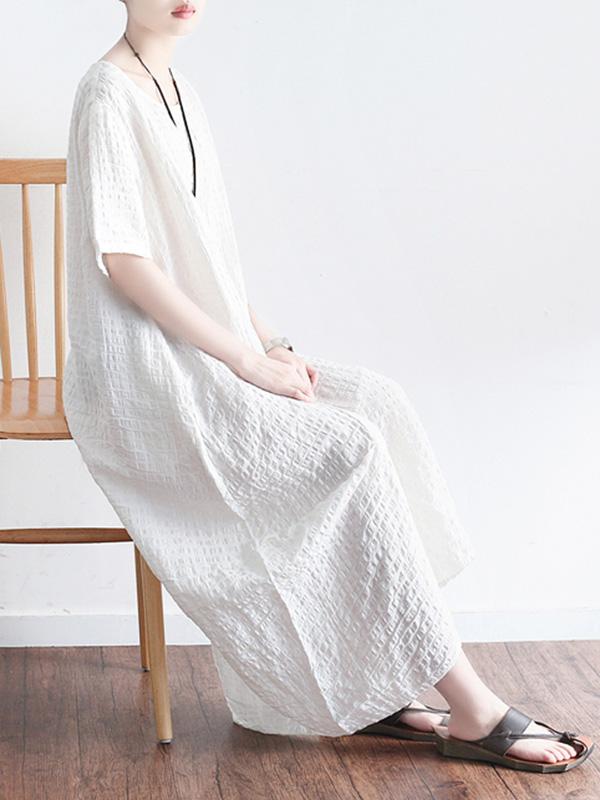Summer Jacquard Split-joint Split-front Long Dress