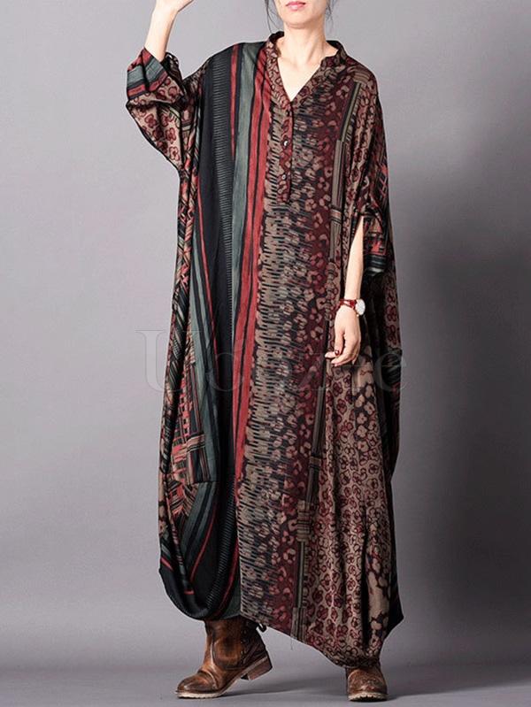 Super Loose Silk Vintage Long Dress