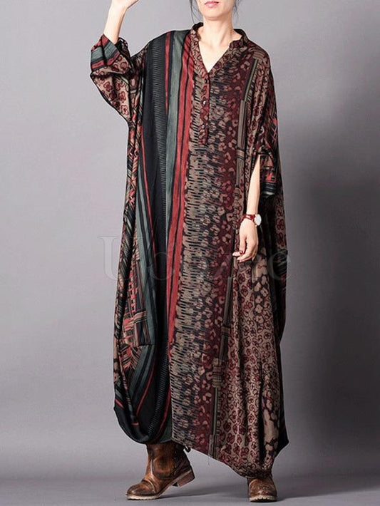Super Loose Silk Vintage Long Dress